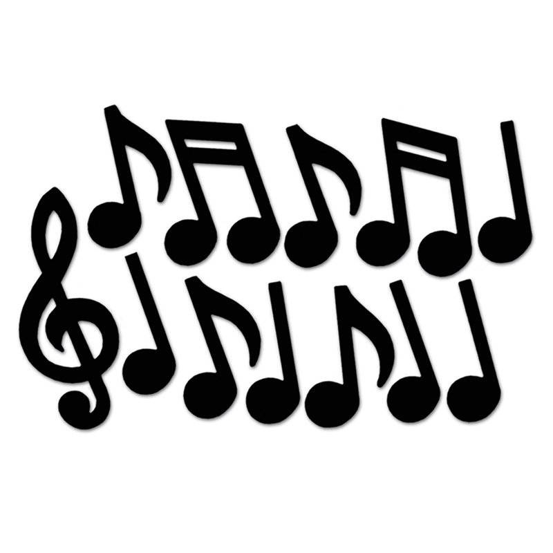 Silhouettes de notes de musique - 12 po à 21 po - paquet de 12