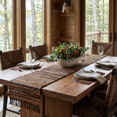 Tucson Hand Woven Leather Table Runner