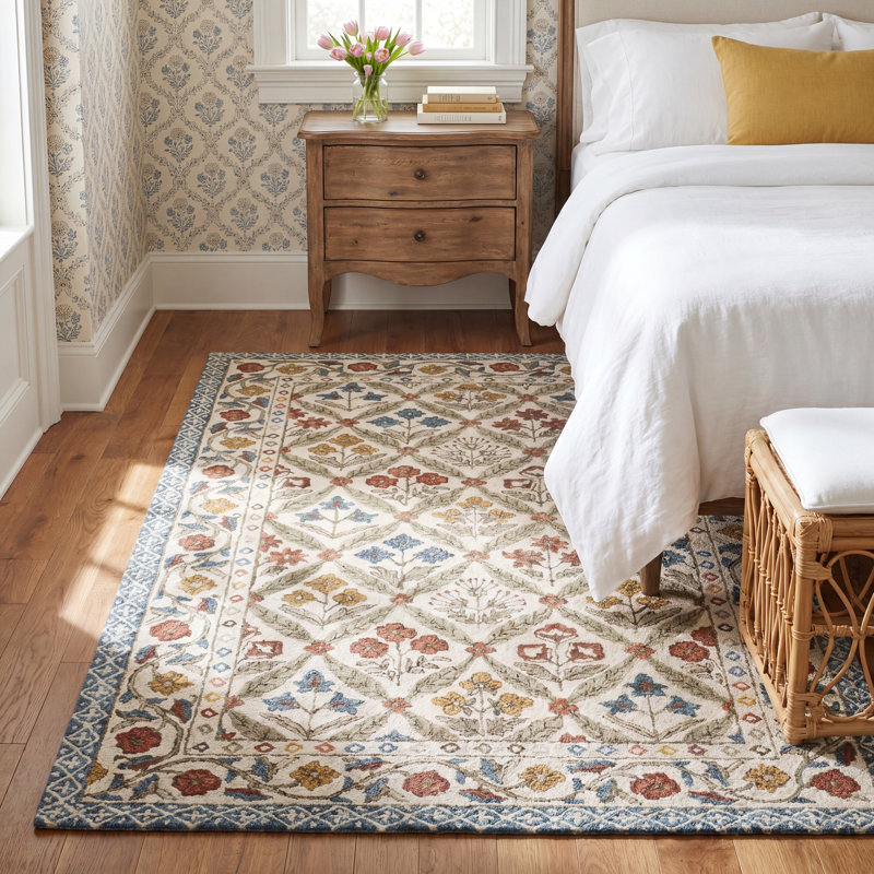 Alice Wool Floral Indoor Rug, Rectangle 9' x 12'
