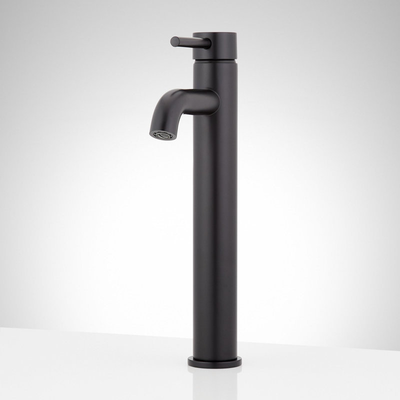 Lexia 1.2 GPM Vessel Single Hole Bathroom Faucet, Matte Black