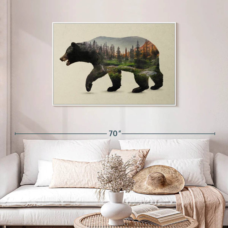 The North American Black Bear, Floating Frame White, 43" X 29"