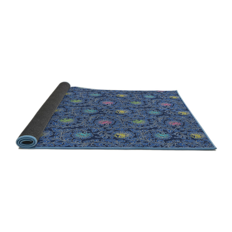 Tapis floral bleu, Rond 6 pi