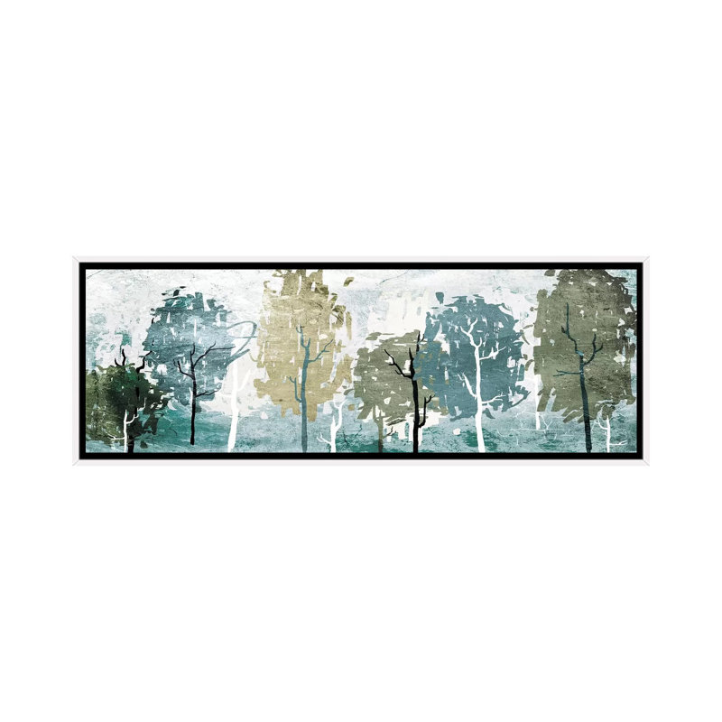 «Abstract Forest» par On Rei - reproduction d'art sur toile panoramique, Toile blanche encadrée, H 24 po x l 72 po x P 1,5 po