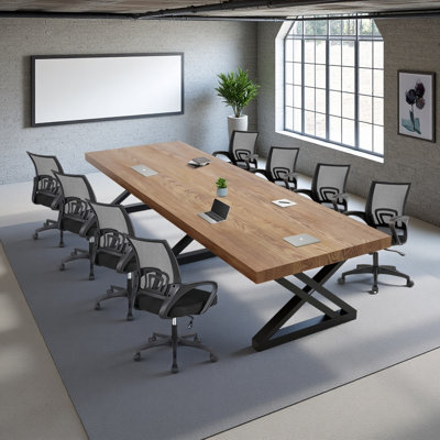 Table de conférence 10 places en bois massif