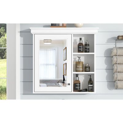 Armoire de salle de bain 30 po x 28 po avec miroir - Style moderne, matériaux améliorant l'esthétique pour des tablettes réglables, un rangement pratique facile à nettoyer