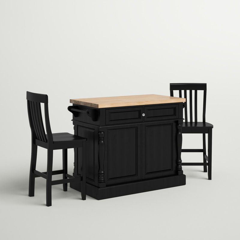 Diamondback Kitchen Island Set, Black