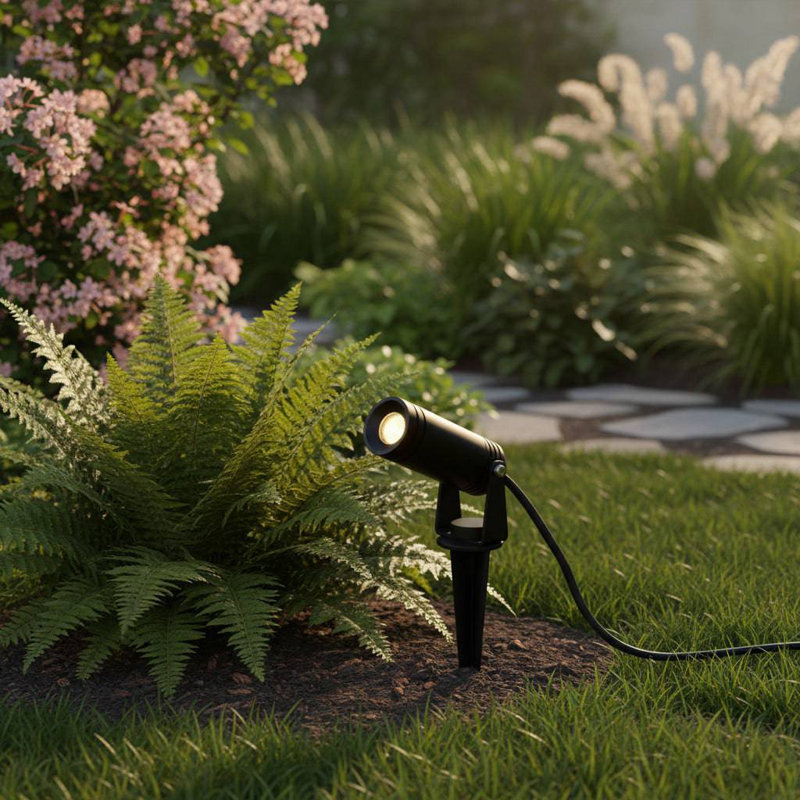 UltraBeam 3 Watt LED Round Black Garden Stake Light - 240 volt Input 