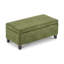 Repose-pieds de rangement avec couvercle rabattable, assemblage facile, pieds bouclés en tissu et bois d'hévéa, vert rétro