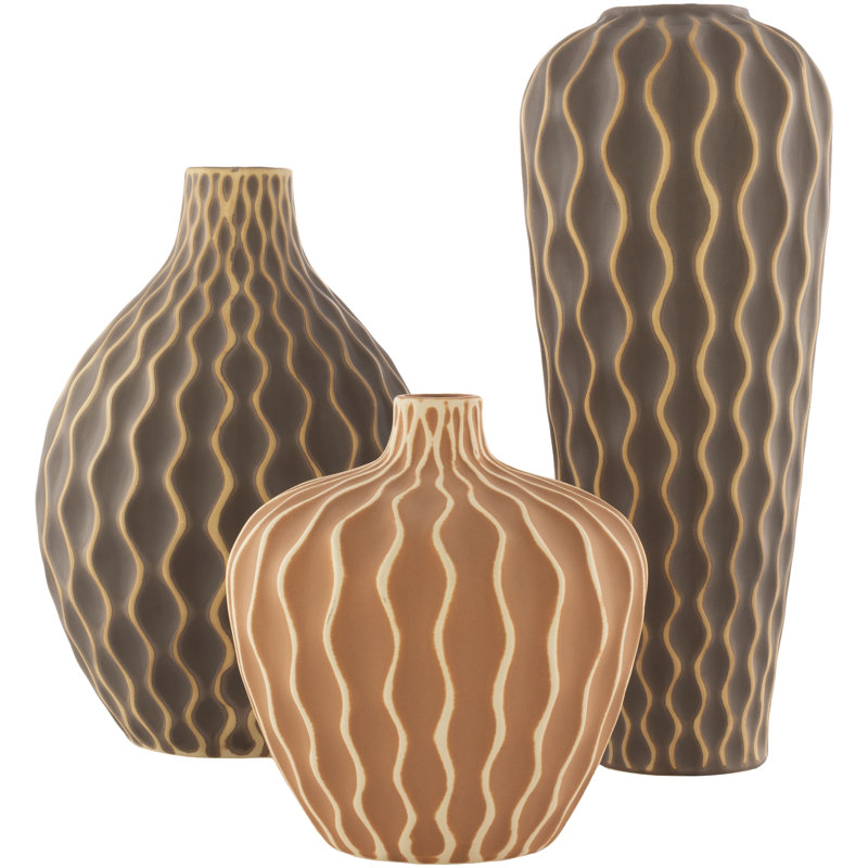 Dimondale Ceramic Table Vase, Brown/Pumpkin Pie