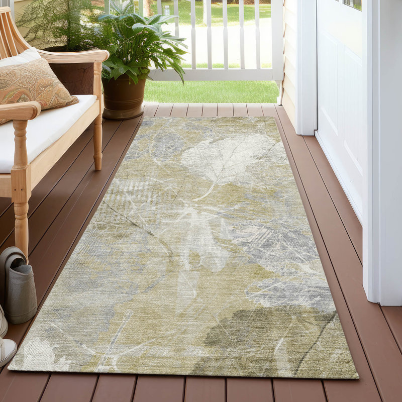 Tapis beige d'intérieur / extérieur lavable à la machine, Tapis de couloir 2 pi 3 po x 7 pi 6 po