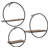 Metal and Wood Wall Shelf Set - Modern Circular Floating Storage for Decorative Display, Durable and Stylish - Set of 3-1577832337