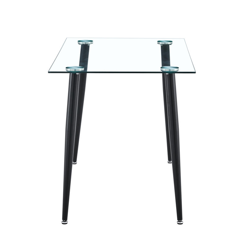 Table de travail Alisa 130 * 80Cm, verre, métal - bureau d'ordinateur 120 * 70, surface en verre, ordinateur élégant, Noir