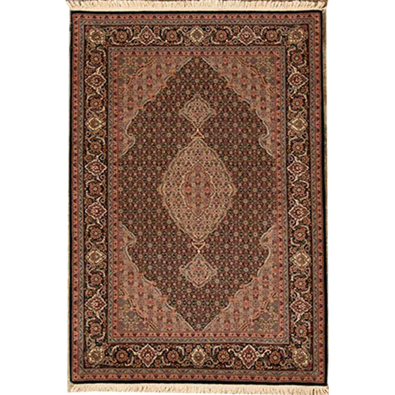 Tapis vert noué à la main de haute qualité