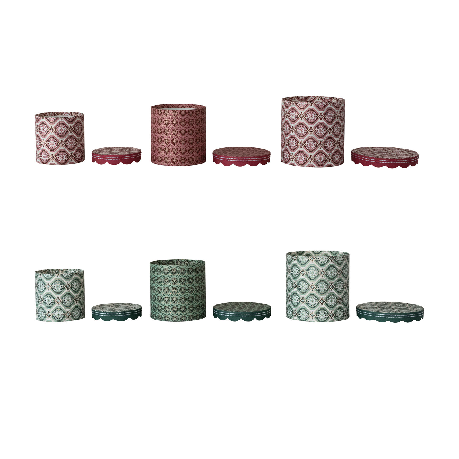 Paper Nesting Gift Boxes with Scalloped Lids