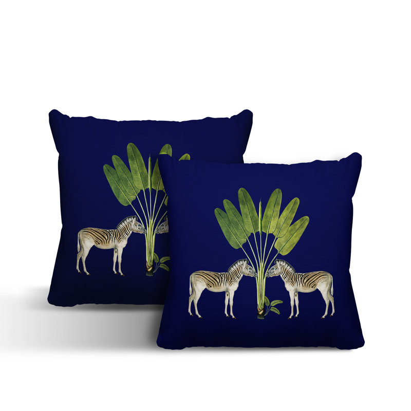 Housse et insert de coussin carré intérieur / extérieur , L 15 po x H 15 po, Bleu marine
