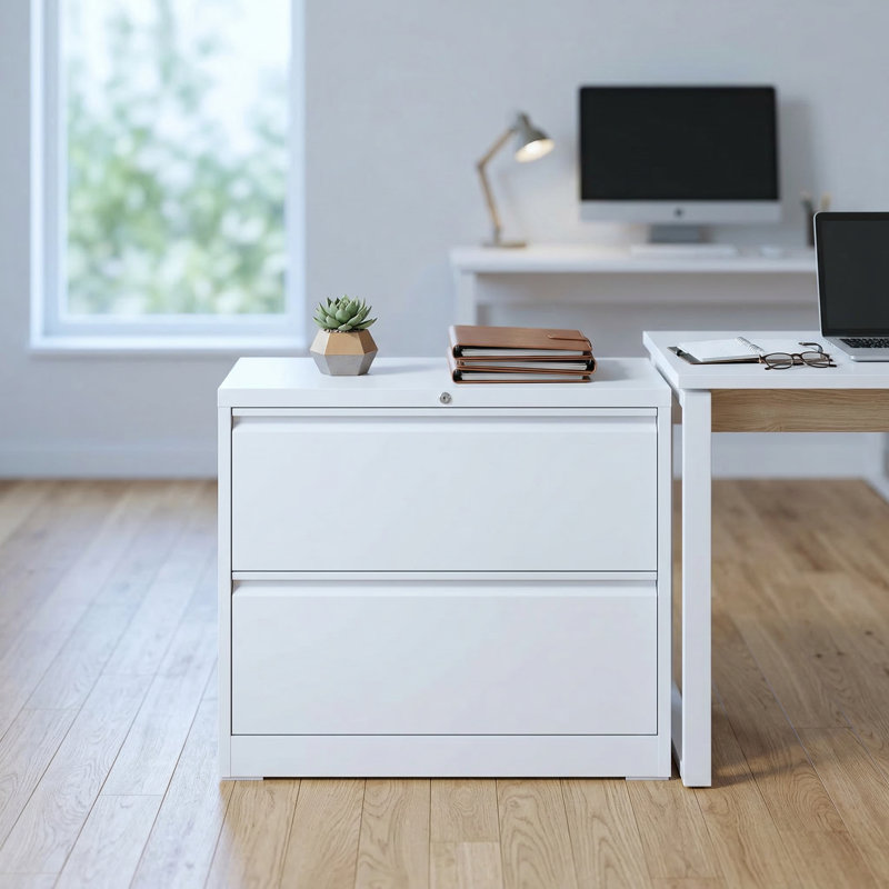 Two-Drawer Lateral File Cabinet for Office Document Storage and Organization