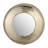Mirror Metal Glass Wood Iron Round 24 Inch Gold Metallic Frame Wall Decor for Home Office Bedroom Living Room