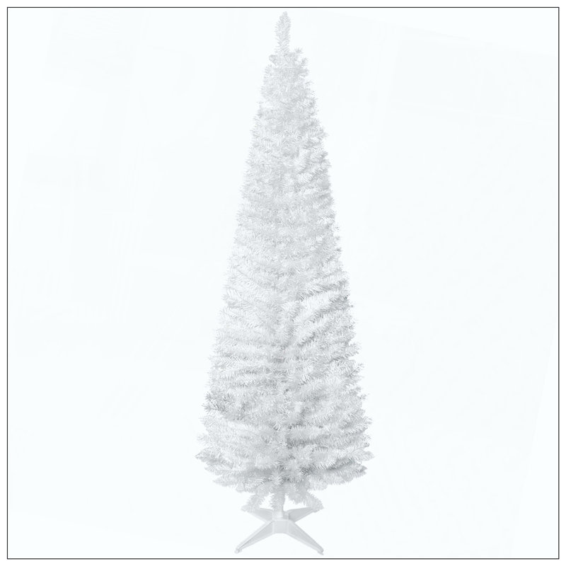 Arbre de Noël artificiel mince non éclairé avec 818 pointes de branches réalistes