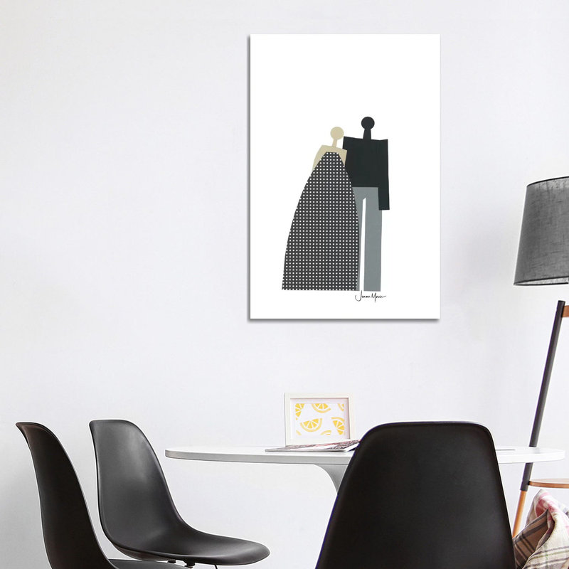 Interracial Couple In Black And White by LouLouArtStudio - Print on Canvas, 101.6cm H x 66.04cm W x 1.91cm D, Wrapped Canvas