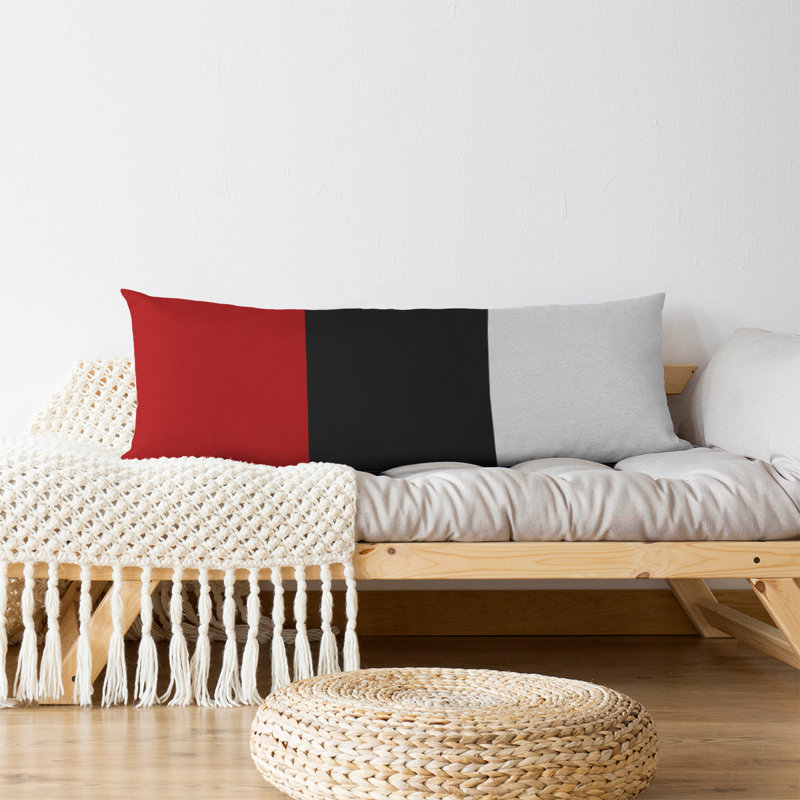 Adel Polyester Medium Pillow, Red/Black