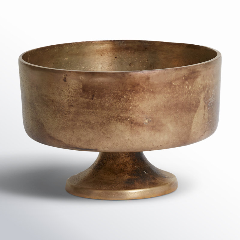 Vase de table en métal Abrams, H 5,25 po x l 8 po x P 8 po