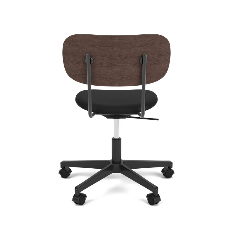 Co Swivel Task Chair, Dark Stained Oak/Black, Black