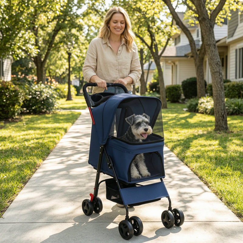 Foldable Pet Stroller, Blue