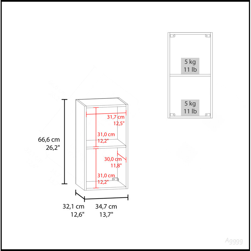 Roxbury Medicine Cabinet 26.2" H, 1 Door, 2 Shelves, White - Bathroom