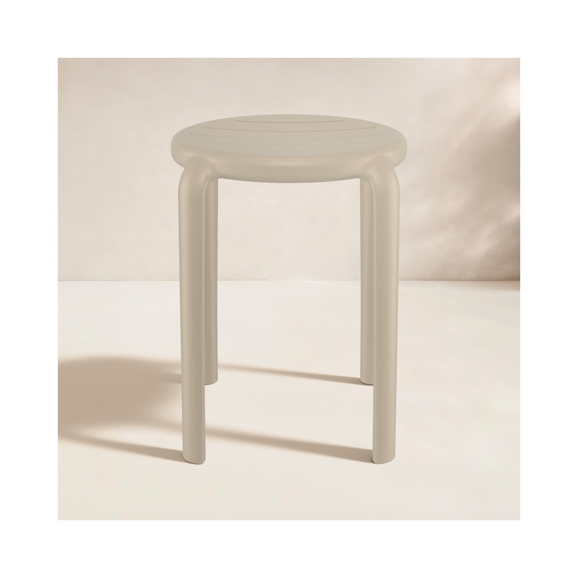 Aragons Stacking Patio Dining Side Chair, Taupe