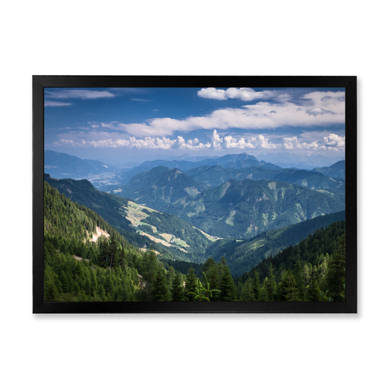 Paysage de montagne - reproduction de cadre photo sur toile, Cadre noir, H 8 po x l 12 po x P 1 po
