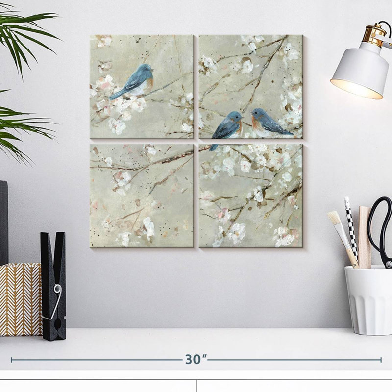 Mélodie de l'oiseau bleu Brampt, H 18 po x l 18 po