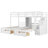Twin over Twin&Twin Bunk Bed, Triple Bunk Bed with Drawers, Staircase with Storage, Built-in Shelves
