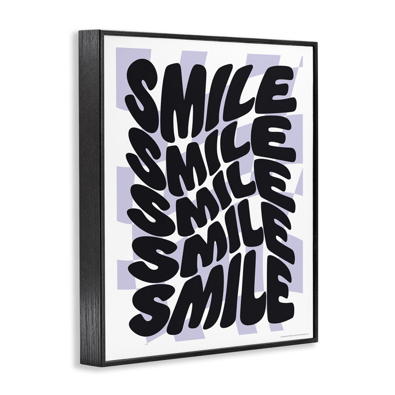 «Wavy Smile», estampe numérique par Reinders, Giclée encadrée noir minuit, H 20 po x l 16 po