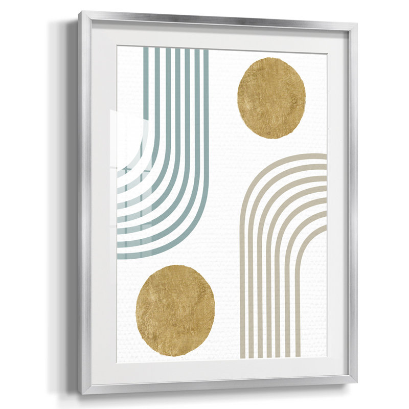 Or antique III, reproduction encadrée, Blanc, Papier avec cadre argenté
