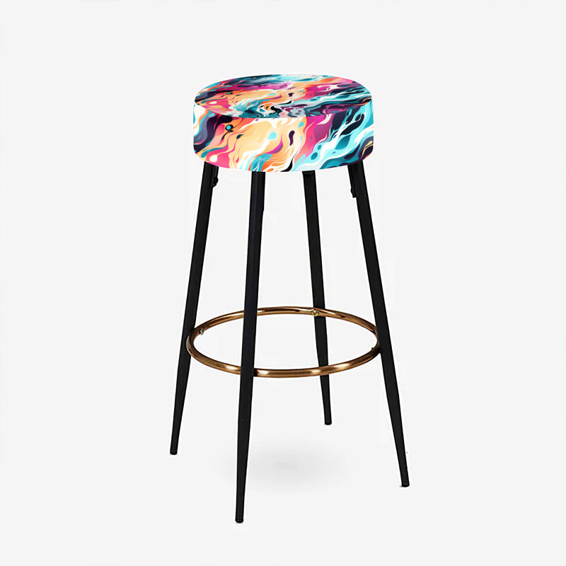 Mystic Aura Multicolor Mirage - Abstract Bar Stools Set Of 2