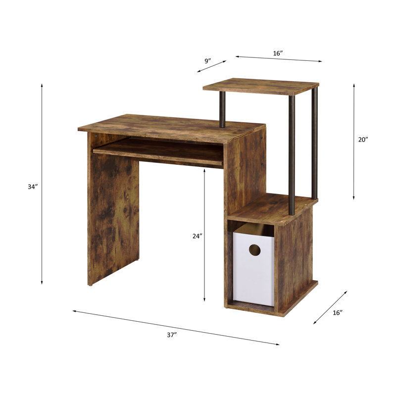 Bureau d'ordinateur Lyphre Finish, Brun