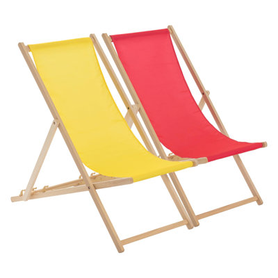 Harbour Housewares - Folding Wooden Deck Chairs