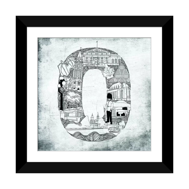 Ottawa par Sasha, impression sur toile, Papier avec cadre noir, Blanc, H 16 po x l 16 po x P 1 po