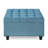 Large Square Storage Ottoman With Wooden Legs, Upholstered Button Tufted Coffee Table With Nail Trims,Light Blue-745400462