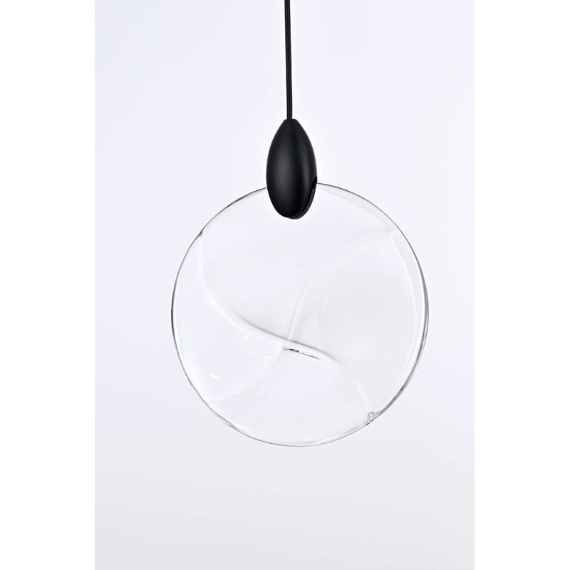 Luminaire suspendu en cristal 6 pouces Avery, Noir