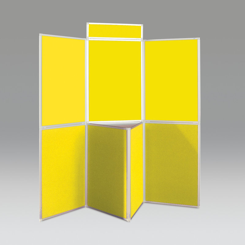 Free-Standing Bulletin Board 220cm H x 210cm W, Yellow