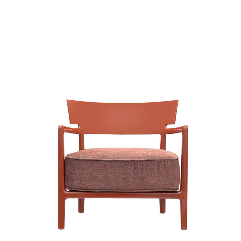 Cara Wood Outdoor Lounge Chair, Rusty, Rusty/Blue