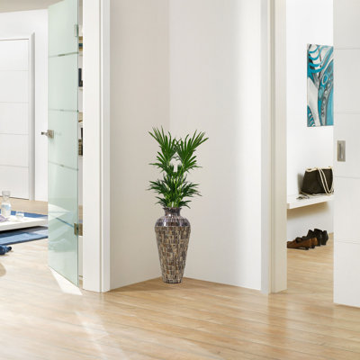 Grand vase à fleurs en verre et mosaïque Larce