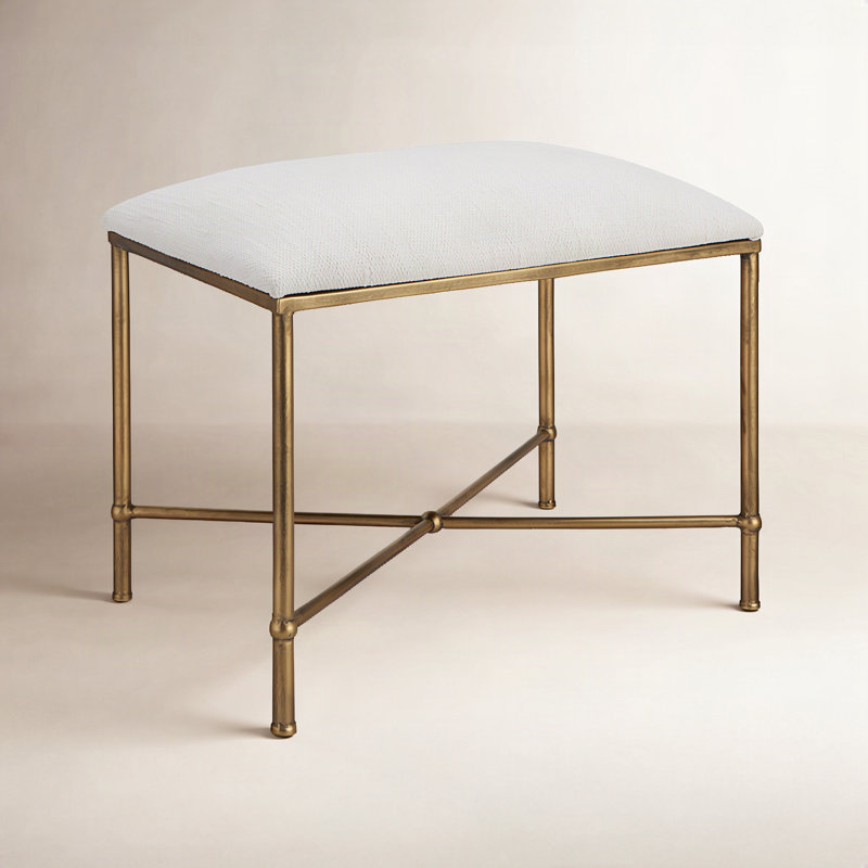 Brynn Bedroom Bench, Gold, 20" H x 24" W x 16"D