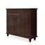 Banc de rangement en bois manufacturé noir et noyer