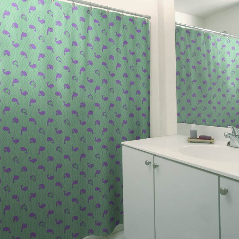 Rideau simple sower katelyn elizabeth baleines, Vert / Mauve