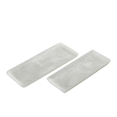 Ensemble de 2 plateaux rectangulaires en résine