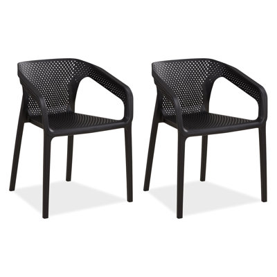 Isaias Stacking Patio Dining Armchair