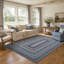 Tapis Cape Cod en jute tressé non pelucheux bleu/rouille-723412651
