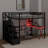 Full Size Metal Loft Bed With Built-In Work Station, Wardrobe, Storage Staircase And LED